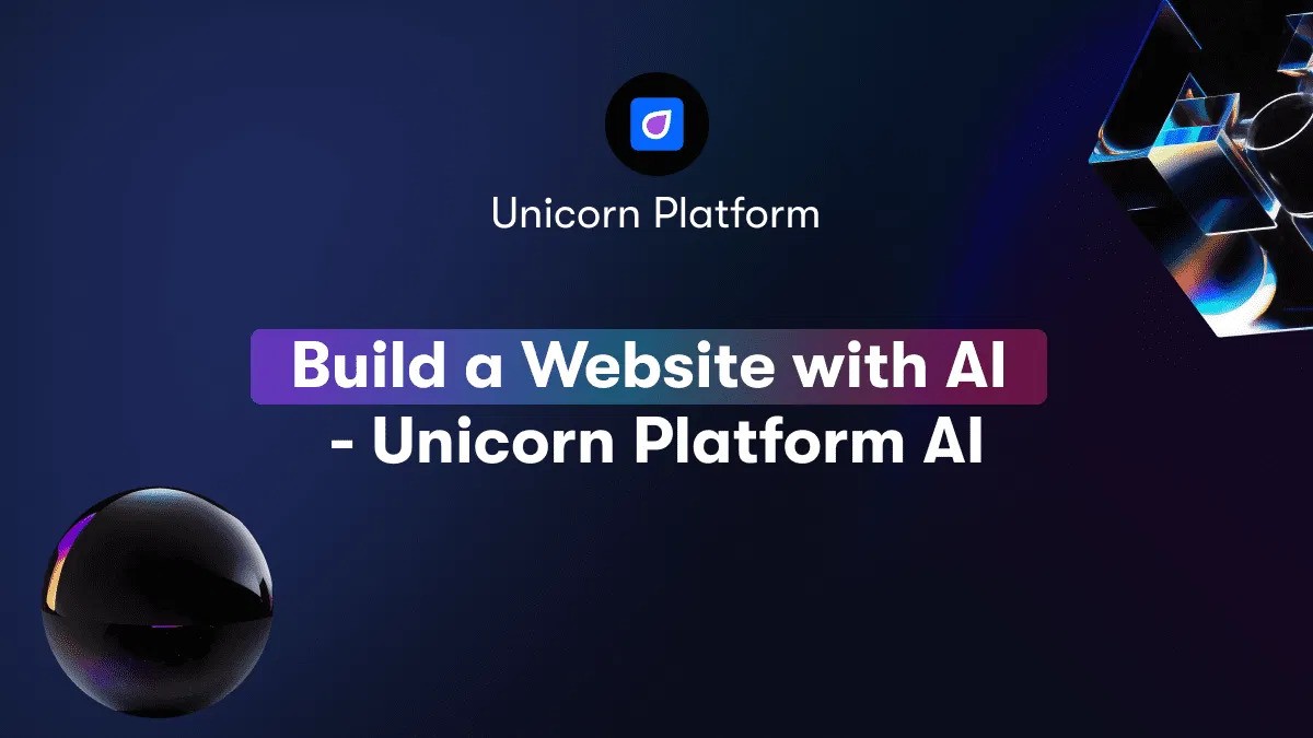 Image promoting the AI Unicorn platform for building websites