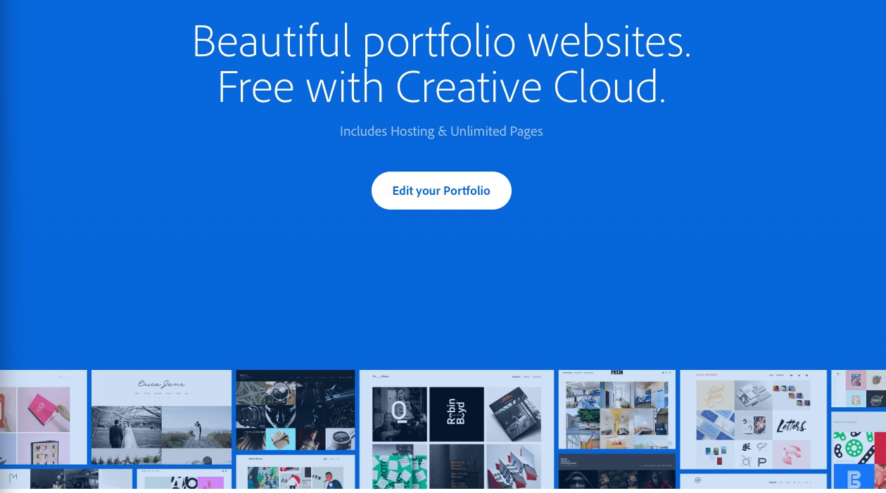 A sleek portfolio website design showcasing a grid of images